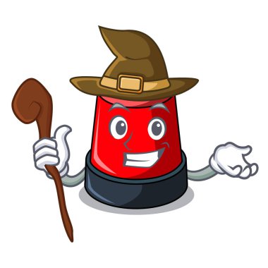 Cadı sirine maskot karikatür tarzı vektör çizim