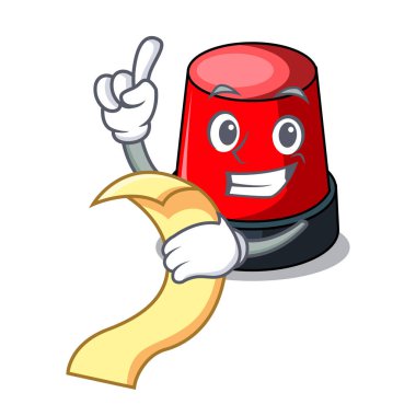 Menü sirine maskot karikatür tarzı vektör çizim ile