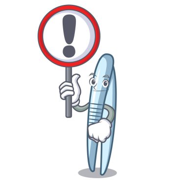 İşareti cımbız karakter karikatür tarzı vektör çizim ile