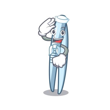 Denizci cımbız karakter karikatür tarzı vektör çizim