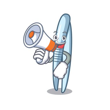 Megafon cımbız karakter karikatür tarzı vektör çizim ile