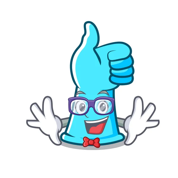 Geek Rubber Gloves Character Cartoon Vector Illustration — Stock Vector