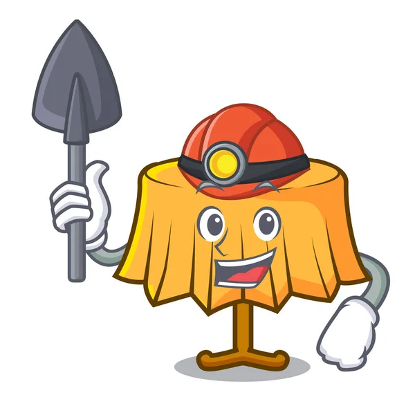 Mascotte Miner Tissu Table Illustration Vectorielle Dessin Animé — Image vectorielle