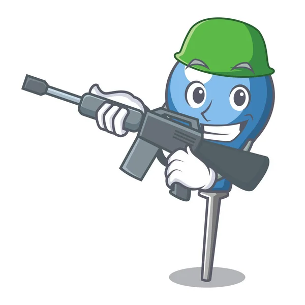 Armee Clyster Charakter Cartoon Stil Vektor Illustration — Stockvektor