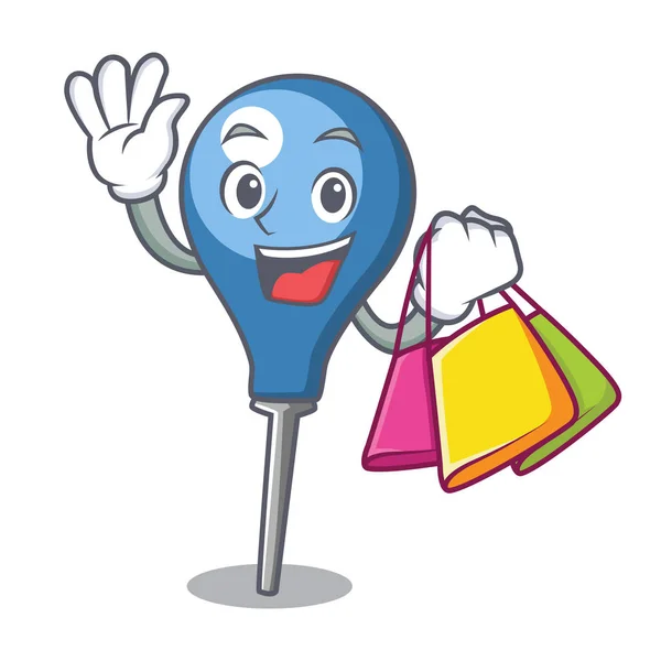 Shopping Clyster Personnage Dessin Animé Style Illustration Vectorielle — Image vectorielle