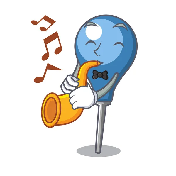Avec Trompette Clyster Mascotte Dessin Animé Style Illustration Vectorielle — Image vectorielle