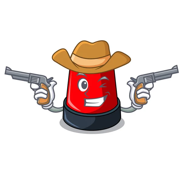 Cowboy Sirine Personagem Desenho Animado Estilo Vetor Ilustração —  Vetores de Stock