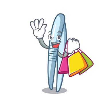 Alışveriş cımbız karakter karikatür tarzı vektör çizim