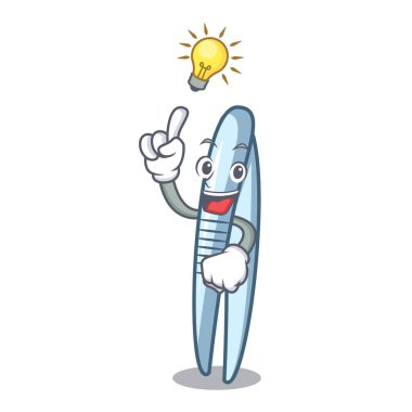 Bir fikir cımbız maskot karikatür tarzı vektör çizim var