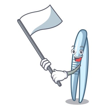 Bayrak cımbız maskot karikatür tarzı vektör çizim ile