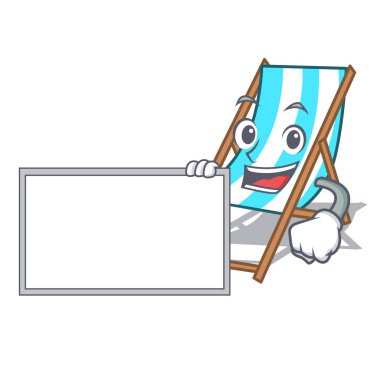 Pano plaj sandalye karakter karikatür vektör çizim ile