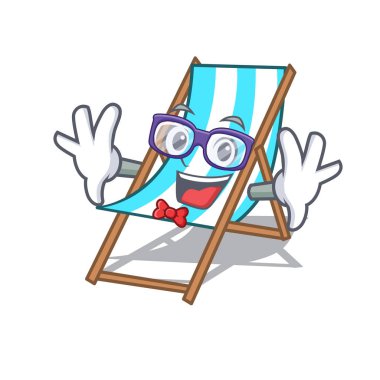 Geek plaj sandalye karakter karikatür vektör çizim