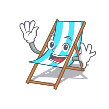 Plaj sandalye karakter karikatür vektör çizim sallayarak
