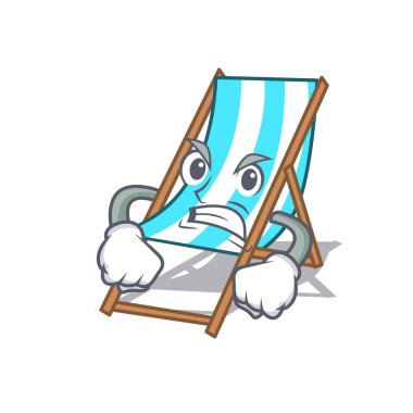 Kızgın plaj sandalye maskot karikatür vektör çizim