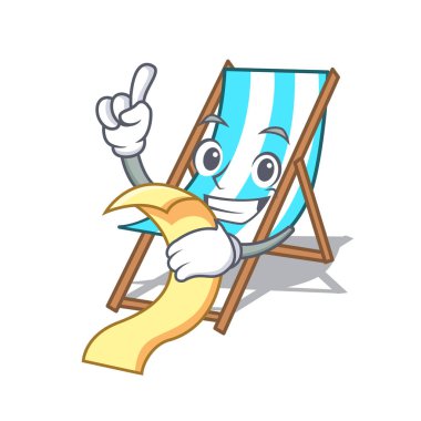 Menü plaj sandalye maskot karikatür vektör çizim ile