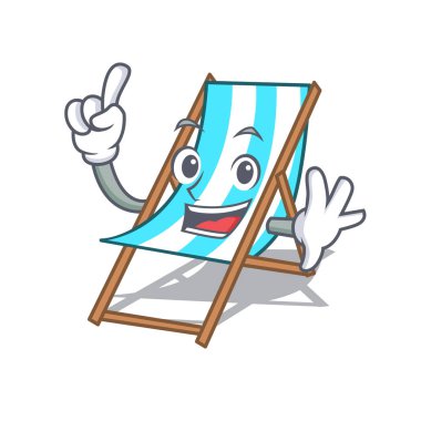 Parmak plaj sandalye maskot karikatür vektör çizim