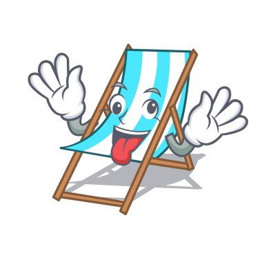 Çılgın plaj sandalye maskot karikatür vektör çizim