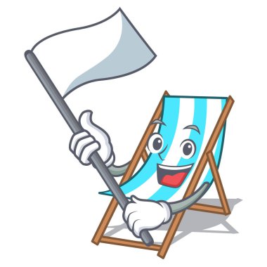 Bayrak plaj sandalye maskot karikatür vektör çizim ile