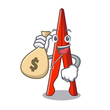 Para çanta giyim peg karakter karikatür vektör çizim ile