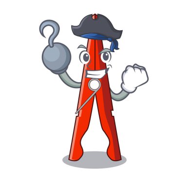 Korsan giysileri peg karakter karikatür vektör çizim