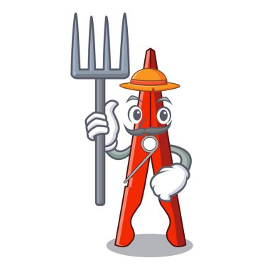 Çiftçi kıyafetleri peg karakter karikatür vektör çizim