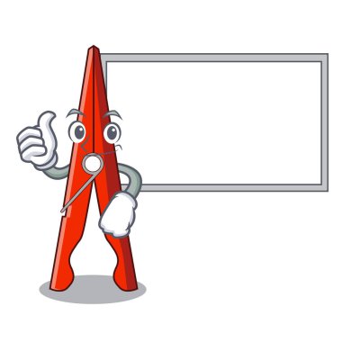 Başparmak yukarıya kurulu giyim peg karakter karikatür vektör çizim ile