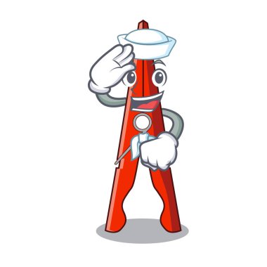 Denizci kıyafetleri peg karakter karikatür vektör çizim