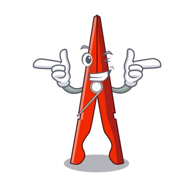 Wink giyim peg karakter karikatür vektör çizim