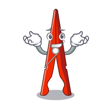 Sırıtan giyim peg karakter karikatür vektör çizim