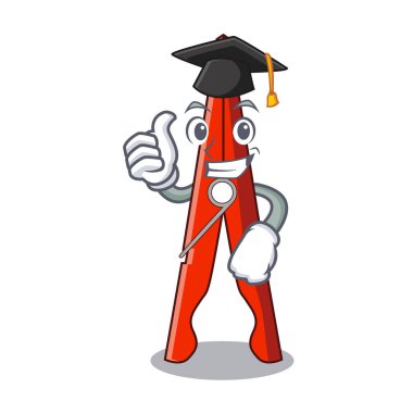 Mezuniyet kıyafetleri peg karakter karikatür vektör çizim