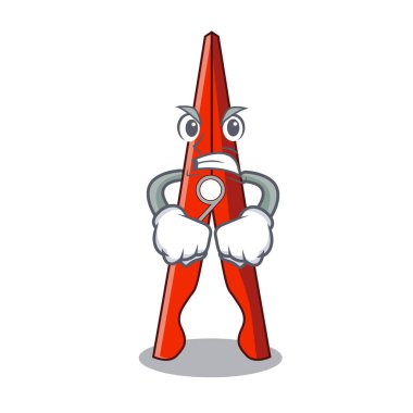 Kızgın giyim peg maskot karikatür vektör çizim