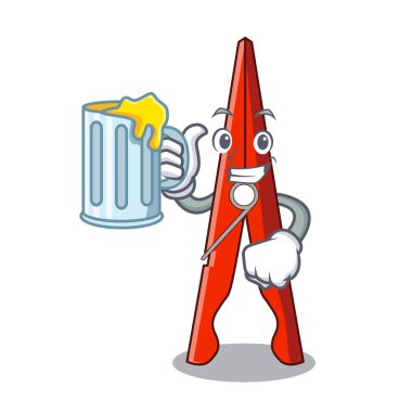 Suyu giyim peg maskot karikatür vektör çizim ile