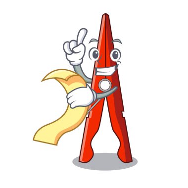 Menü giyim peg maskot karikatür vektör çizim ile