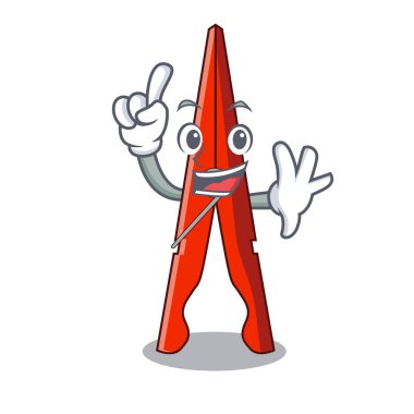Parmak giyim peg maskot karikatür vektör çizim