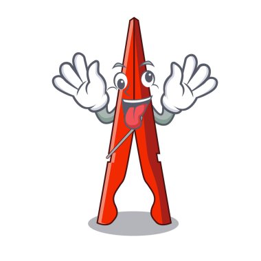 Çılgın kıyafetler peg maskot karikatür vektör çizim