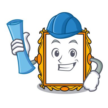 Mimar resim çerçeve karakter karikatür vektör çizim