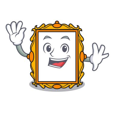 Resim çerçevesi karakter karikatür vektör çizim sallayarak