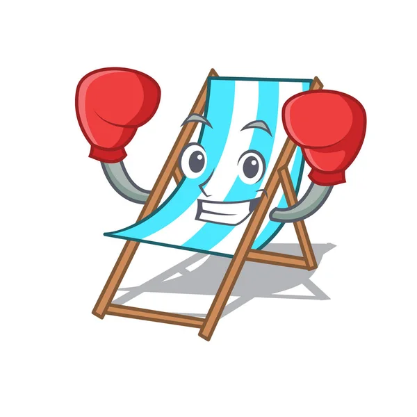 Boxe Cadeira Praia Personagem Desenho Animado Vetor Ilustração — Vetor de Stock