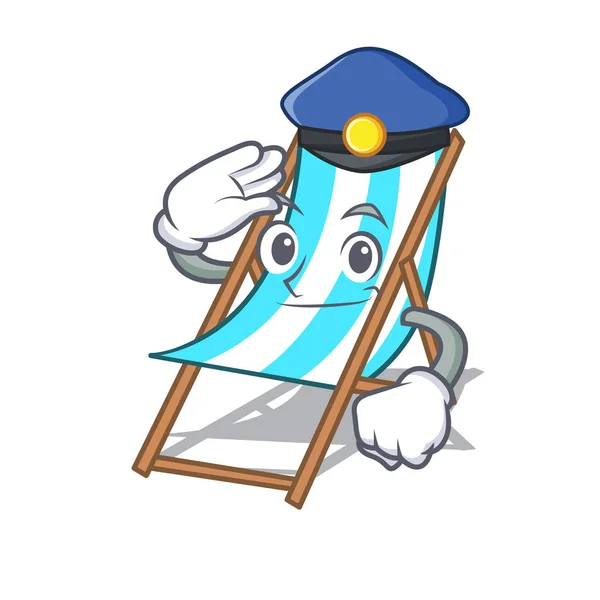 Polícia Cadeira Praia Personagem Desenho Animado Vetor Ilustração — Vetor de Stock