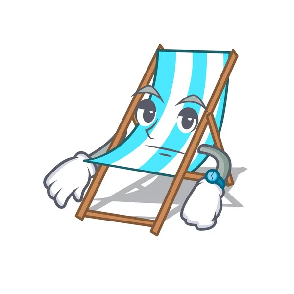Esperando Silla Playa Mascota Dibujo Animado Vector Ilustración — Archivo Imágenes Vectoriales