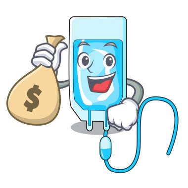 Para çantası infussion şişe karakter karikatür vektör çizim ile