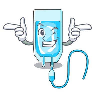 Wink infussion şişe karakter karikatür vektör çizim