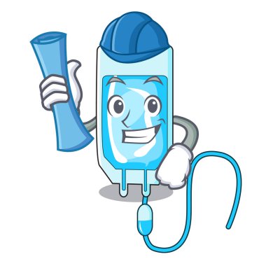 Mimar infussion şişe karakter karikatür vektör çizim