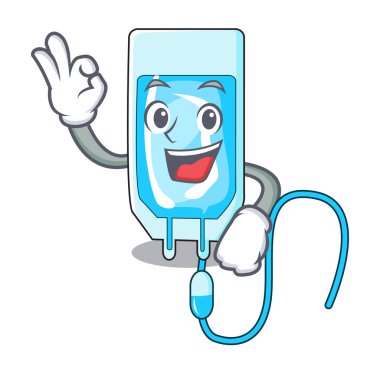 İnfussion şişe karakter karikatür vektör çizim Tamam