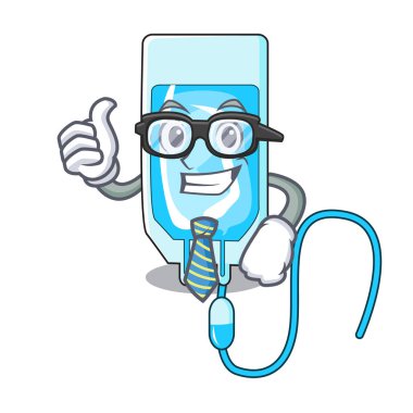 İşadamı infussion şişe karakter karikatür vektör çizim