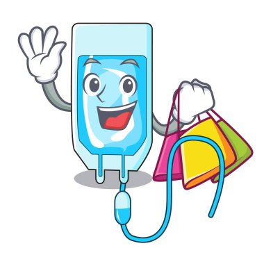 Alışveriş infussion şişe karakter karikatür vektör çizim