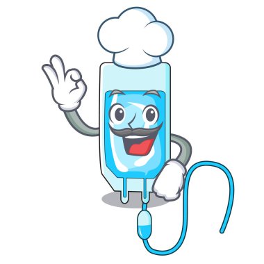 Şef infussion şişe karakter karikatür vektör çizim