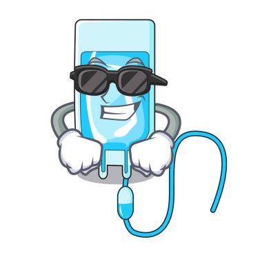 Süper cool infussion şişe karakter karikatür vektör çizim