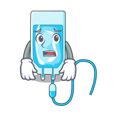 Korkarım infussion şişe maskot karikatür vektör çizim