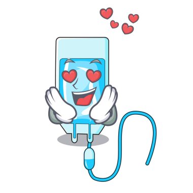 Aşk infussion şişe maskot karikatür vektör çizim içinde